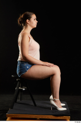 Woman White Chubby Female Studio Poses